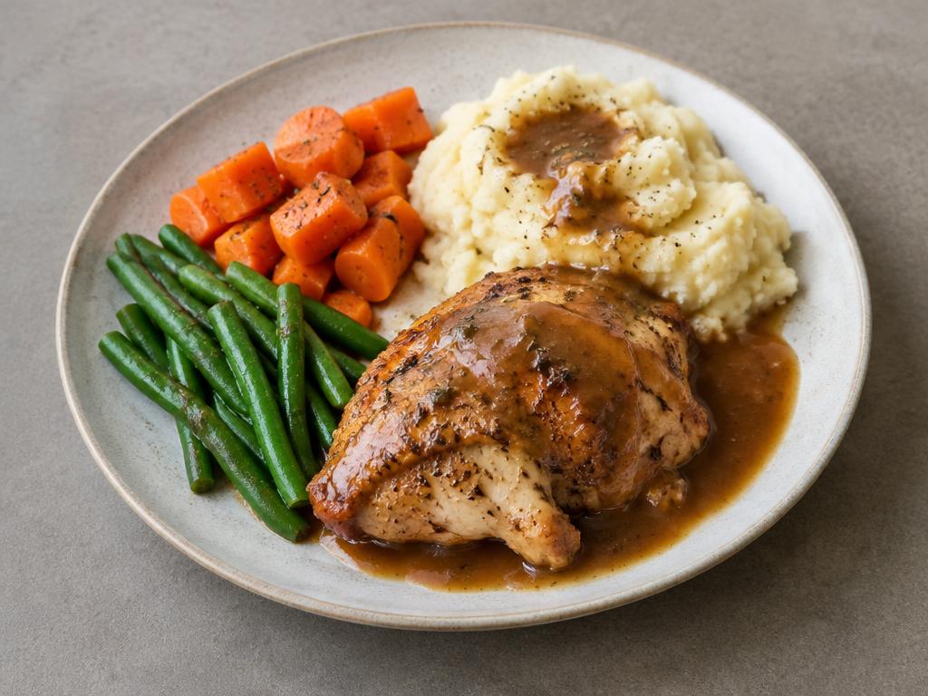 Roast chicken with gravy